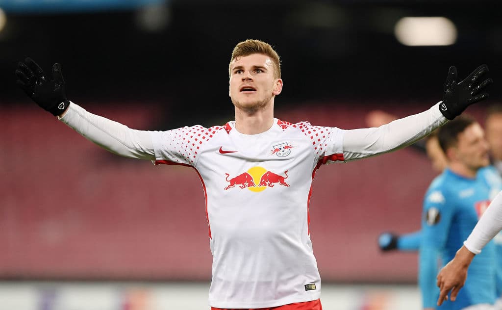 Timo Werner está empatado con Cristiano Ronaldo en la tercera posición con 20 goles y 40 puntos.
