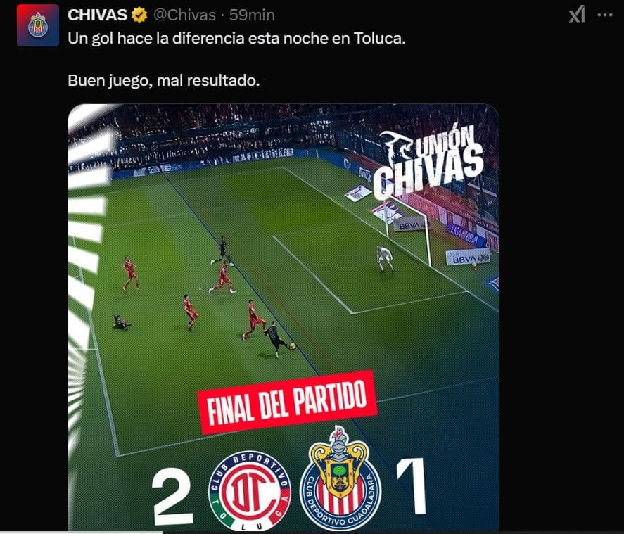 Chivas se siente perjudicado en juego ante Toluca