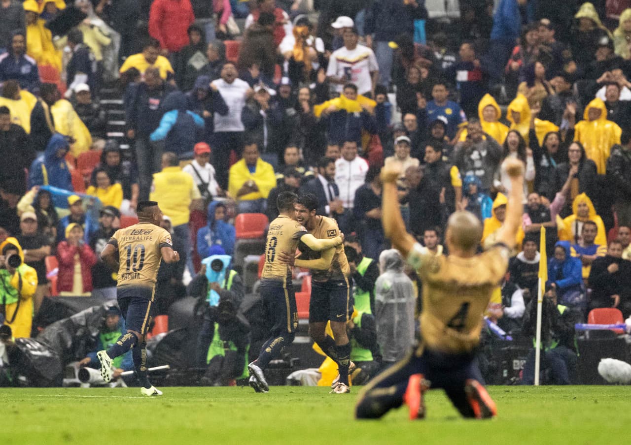 Con goles de Ismael Sosa (62'), Gerardo Alcoba (74') y Eduardo Herrera (78'), Pumas selló la victoria 0-3 ante América en la Ida de Semifinales del Apertura 2025 de Liga MX.