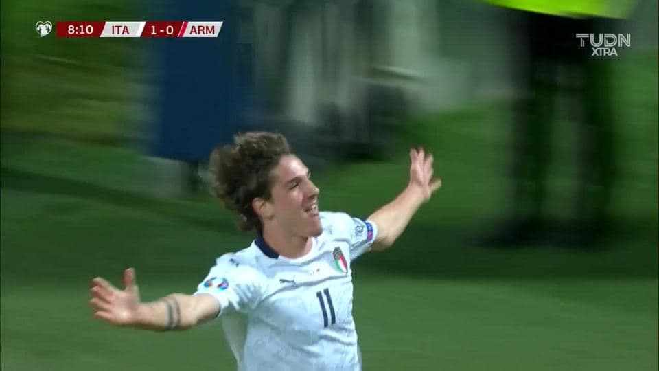 ¡GOOOL! Nicolò Zaniolo anota para Italy