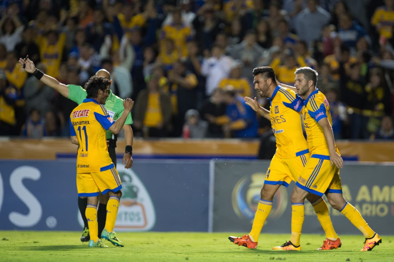 Tigres festeja el primer gol ante el RSL.