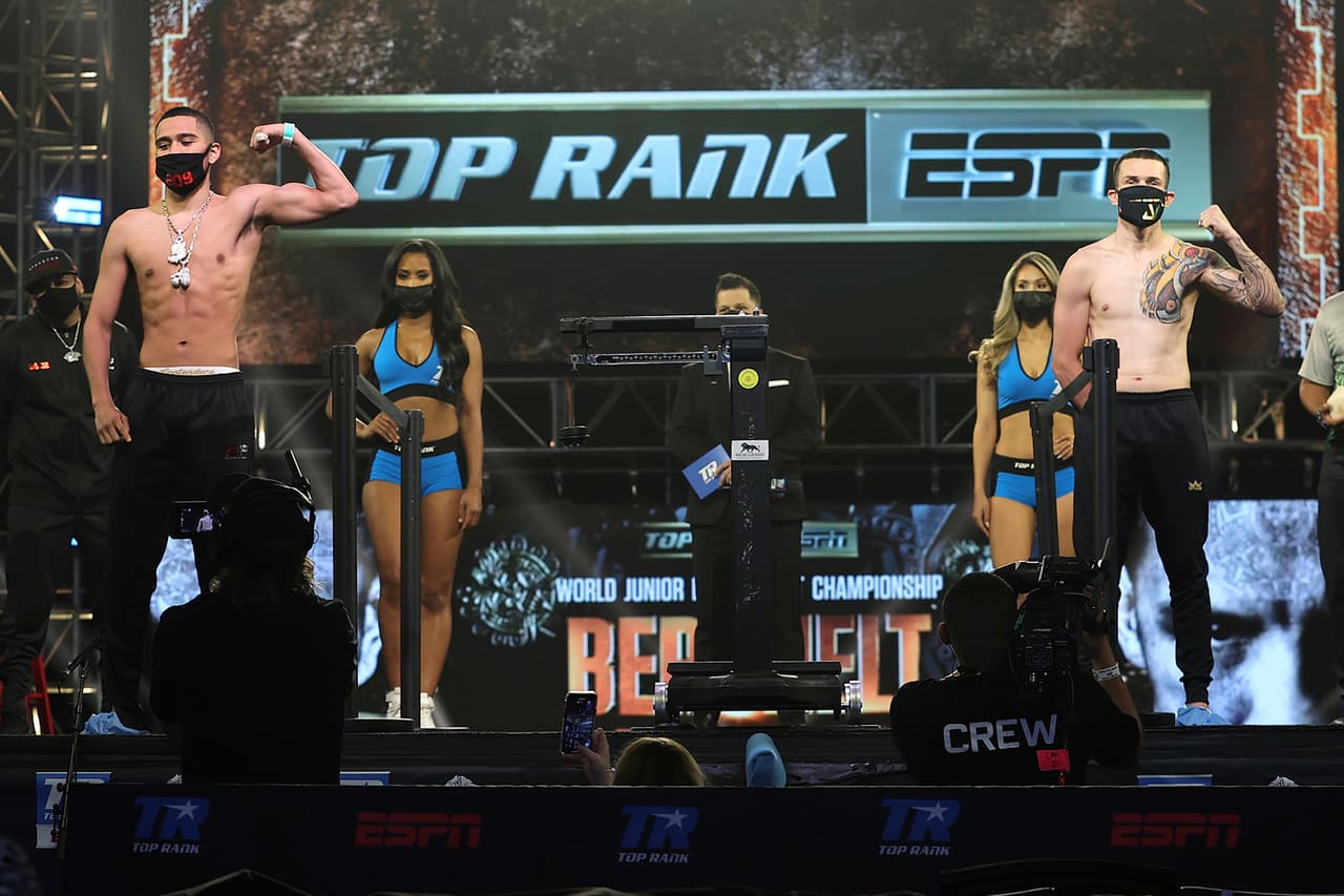 Gabriel Flores Jr y Jayson Vélez, de peso junior ligero, pactaron diez rounds.