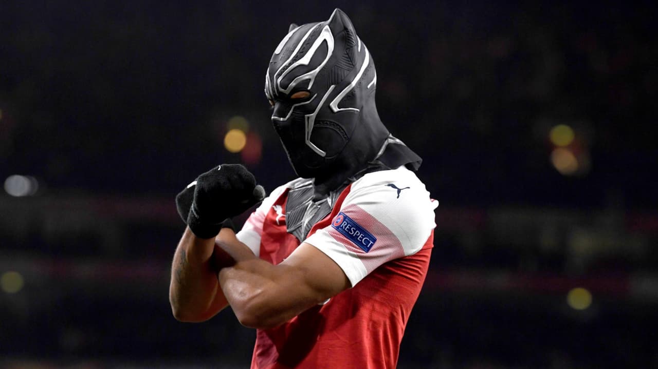 Aubameyang festejó un triunfo de Arsenal en Europa League el pasado marzo.