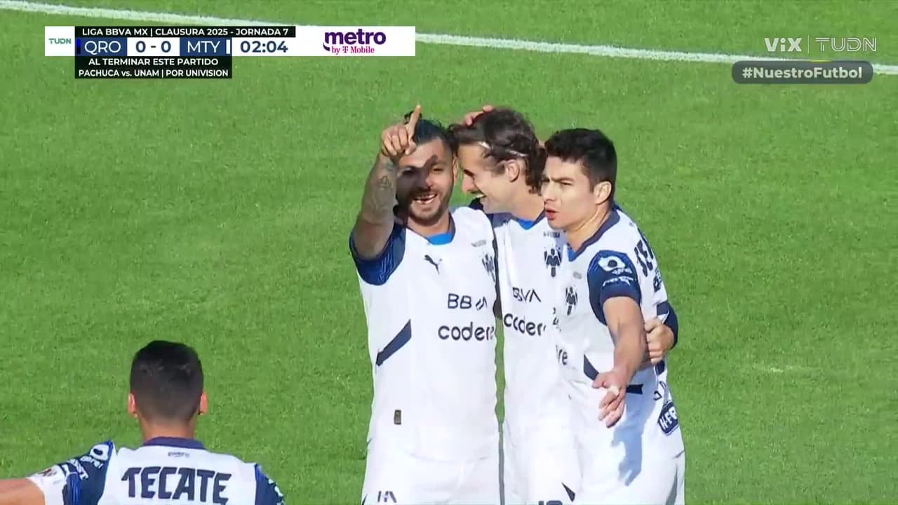 ¡Gol de Rayados! Tecatito abre el marcador a los 2 minutos del partido