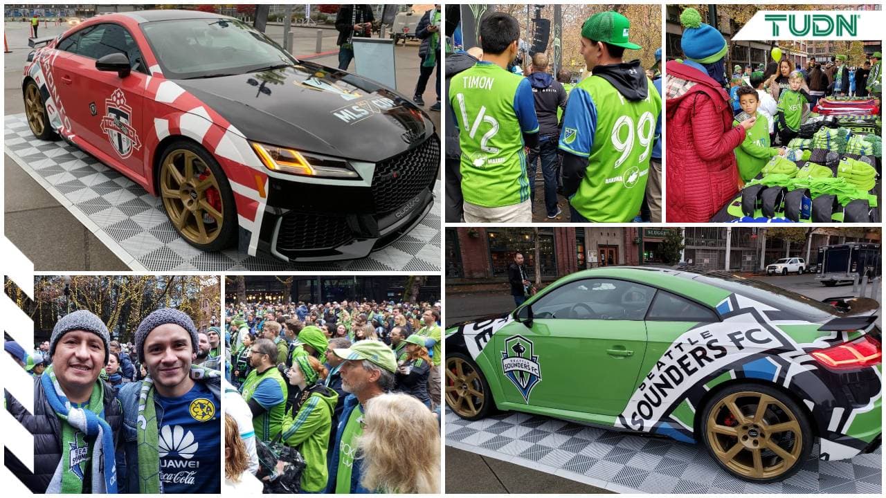 Gran ambiente entre la afición del Sounders previo al encuentro final contra el Toronto FC por la MLS Cup.