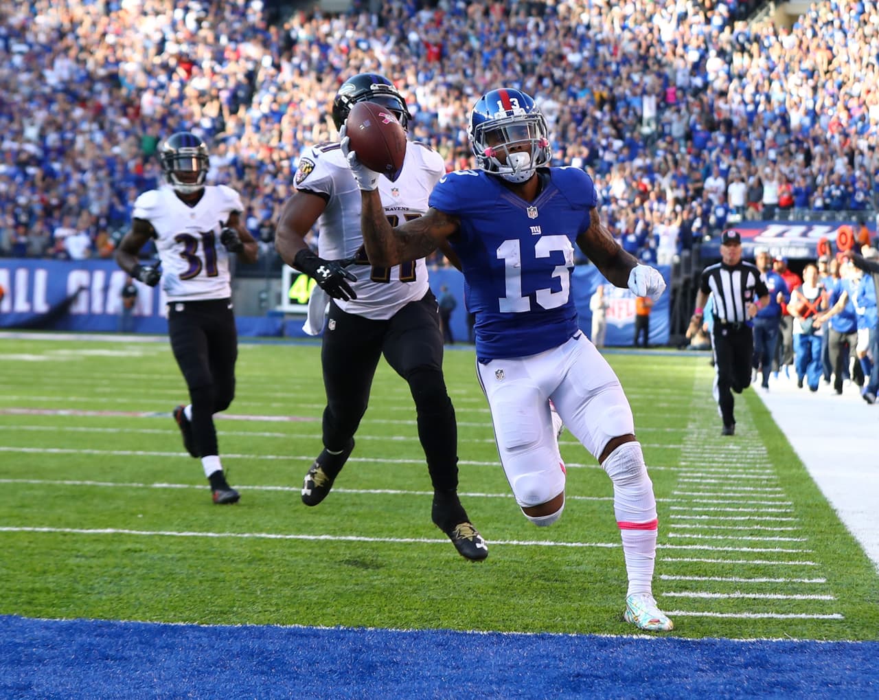 Con Odell Beckham Jr. de figura, los Giants vencieron 27-23 a los Ravens