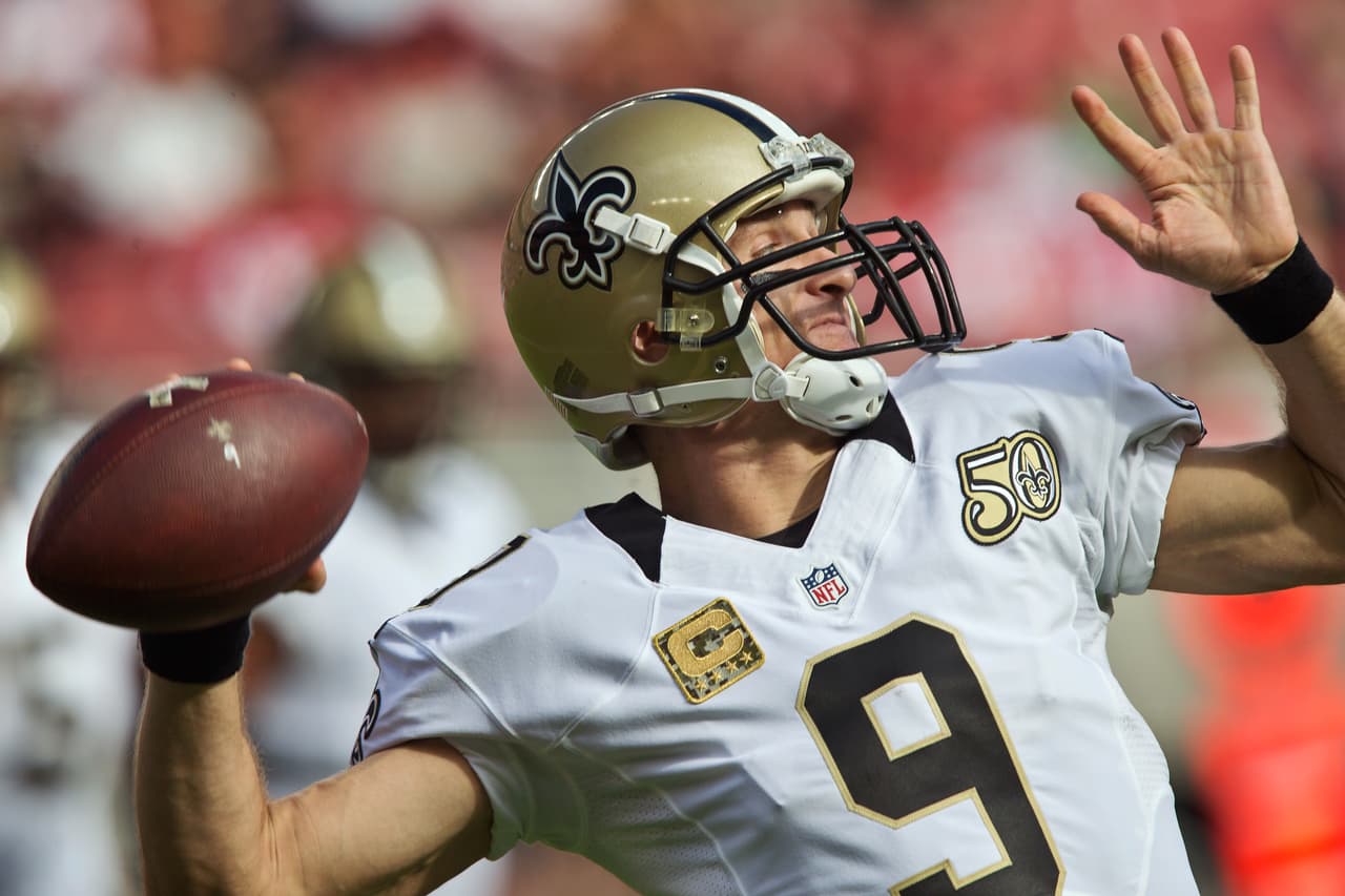 <b>#3: Drew Brees </b>
<br>63,591 yards (2001-2016*) — hasta la Semana 9