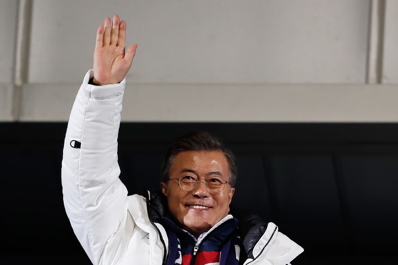 Moon Jae-In, presidente de los surcoreanos, hizo presencia como anfitrión de los Juegos Olímpicos.