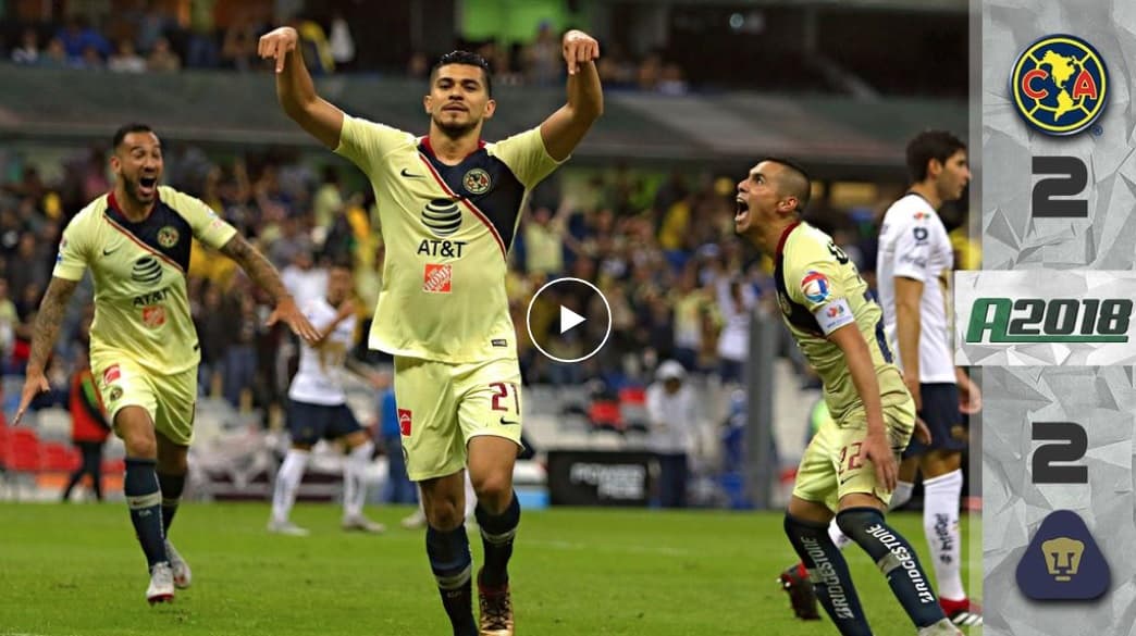 ¡Clases de grandeza! América le empató a Pumas con nueve