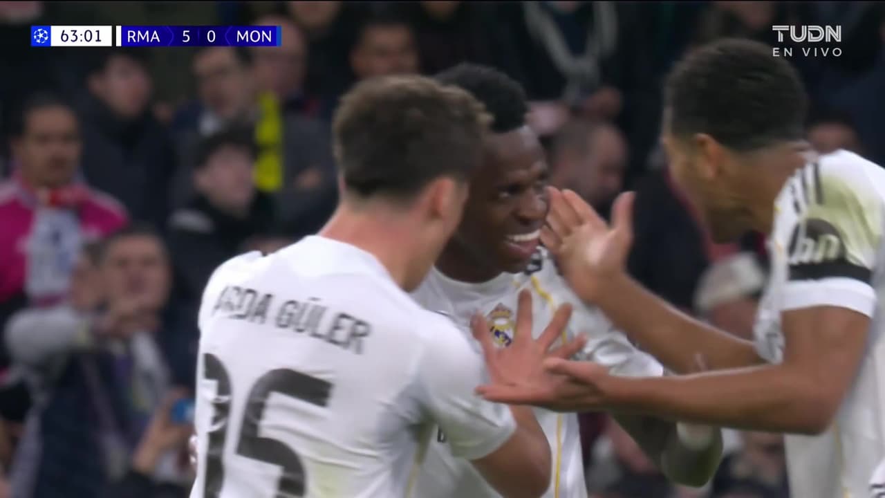 ¡El increíble golazo de Vinicius con el que Madrid llega a 5 ante Mónaco!