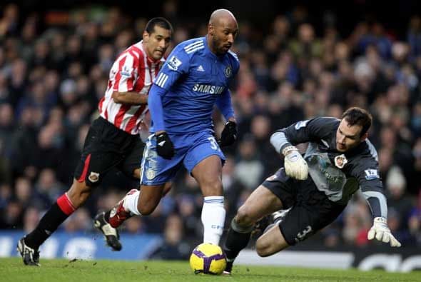 Nicolas Anelka abrió con este gol el festival de goles del Chelsea sobre el Sunderland.