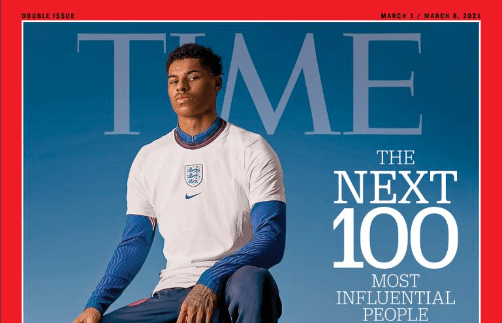 Marcus Rashford aparece en la portada de la revista Time