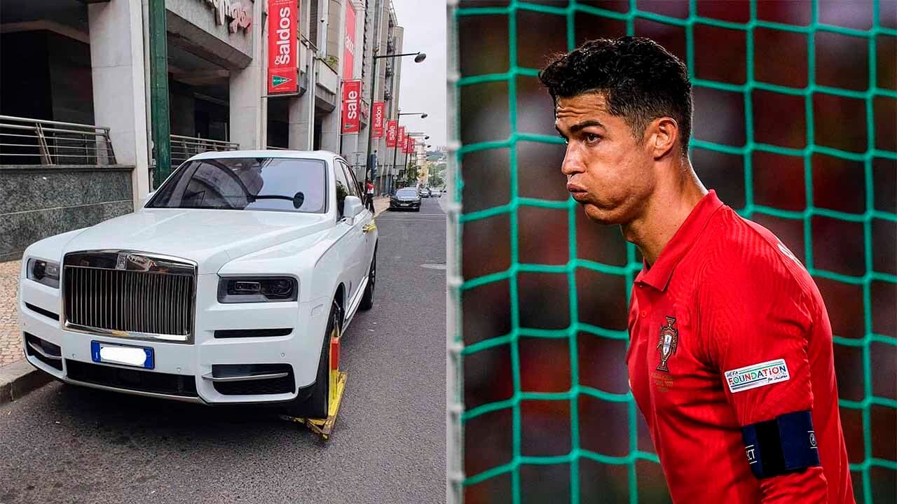 El Rolls Royce de CR7 fue inmovilizado con araña por estacionarse en lugar prohibido