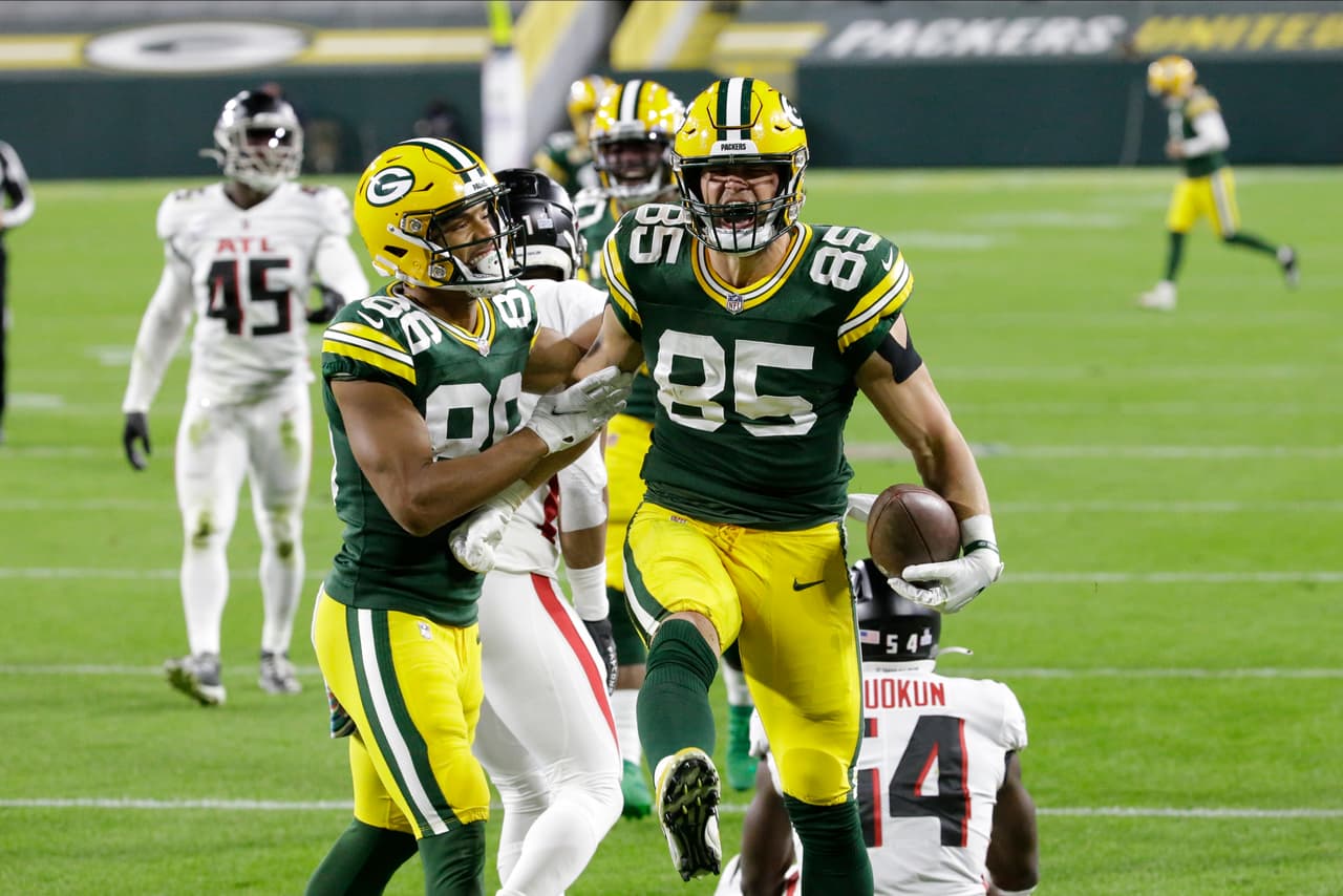 Aaron Rodgers conecta de maravilla con Robert Tonyan y vencen 16 -30 a los Atlanta Falcons.