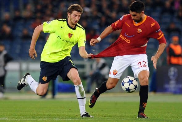 Los romanos perdían pero el atacante Marco Borriello puso las cosas 1-1.