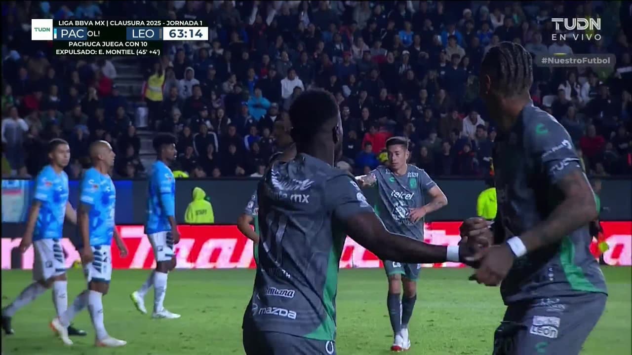 ¡Steven Mendoza remata solo para el segundo de León!