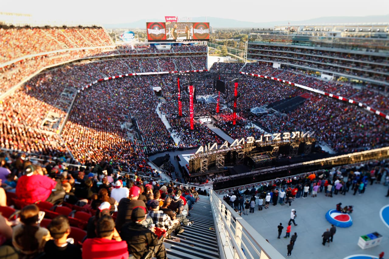 El Levi´s Stadium ha tenido grandes eventos como los de WrestleMania 31 (donde se tuvo récord de entrada con 76,976 personas)...
