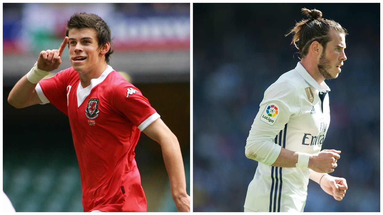El galés Gareth Bale se dejó crecer el pelo después de su primera temporada con el Real Madrid y casi no se parece al Gareth Bale del Tottenham.