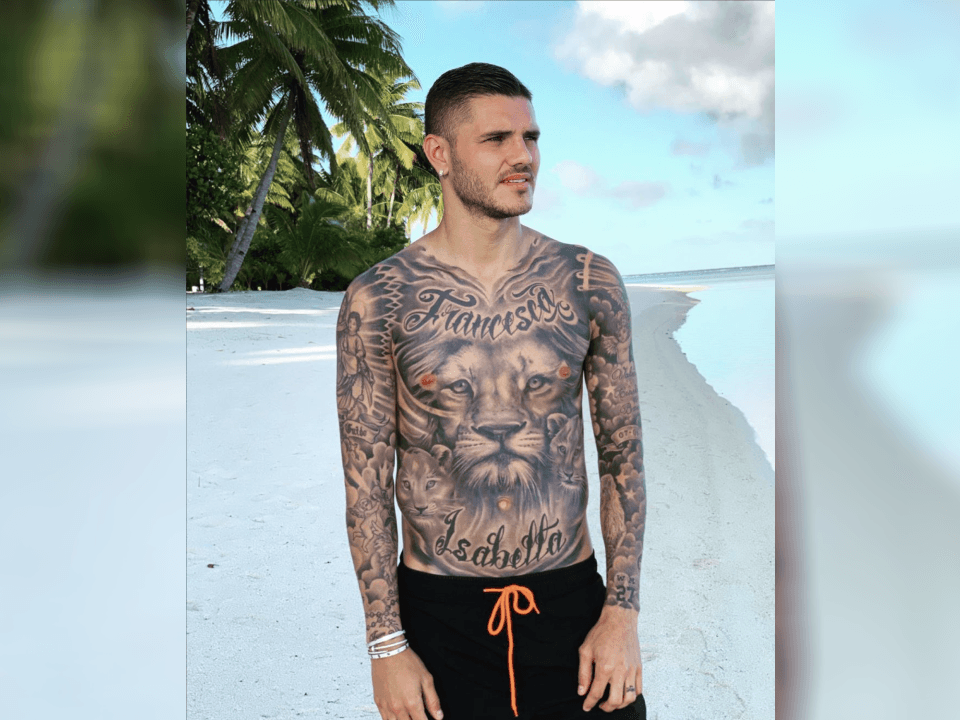 El tatuaje que más ha llamado la atención ha sido el del león junto con dos cachorros que representan a las hijas que tuvo con Wanda.