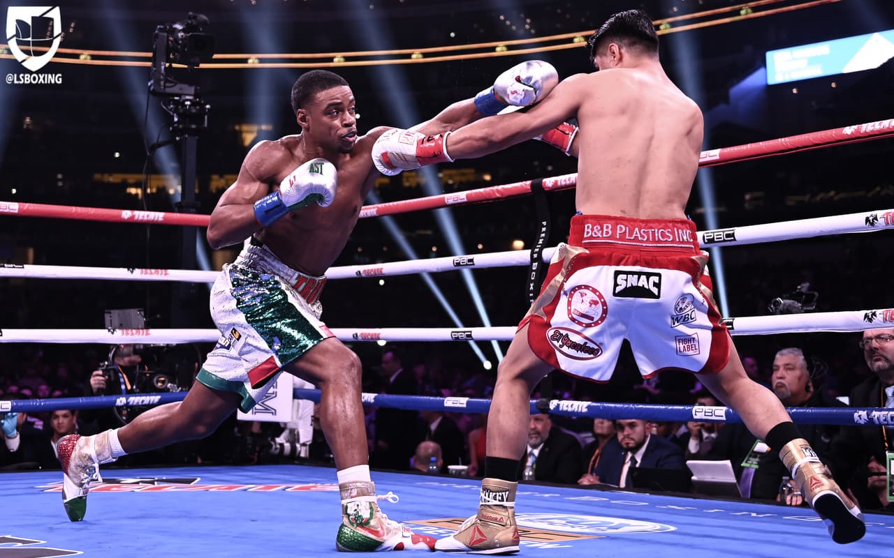 Noche en que Mikey García perdió el invicto ante un Errol Spence Jr muy superior. La desventaja de peso sí fue un factor en la pelea.
