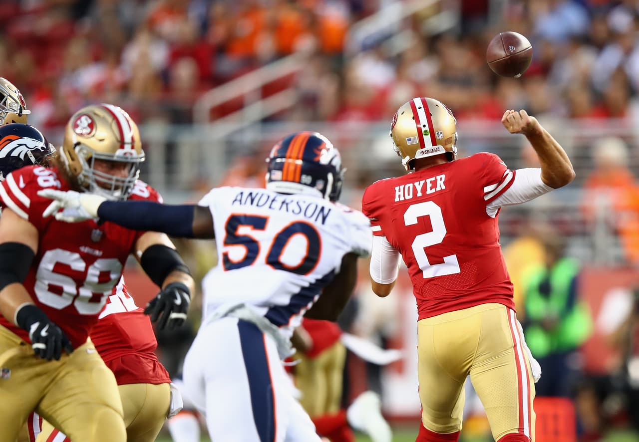 Su trabajo en los Bears no convenció; sin embargo, los San Francisco 49ers le dieron una oportunidad de oro, disputándose la titularidad con C.J. Beathard, esto ocurrió en la campaña del 2017.