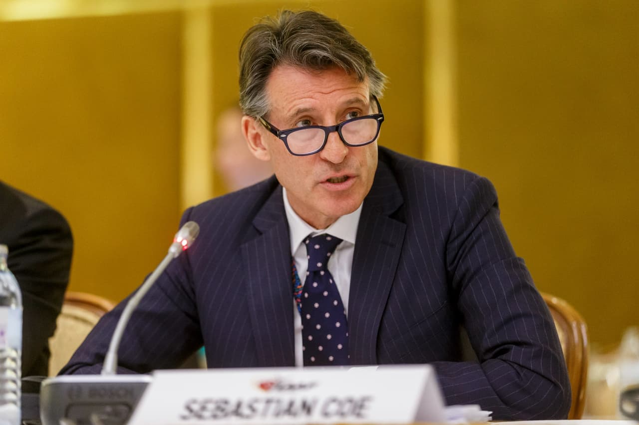 Sebastian Coe durante la reunión en Viena de la IAAF.