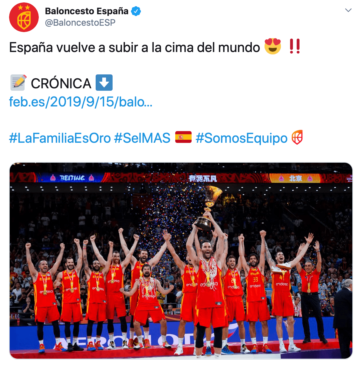 España en la cima del mundo.