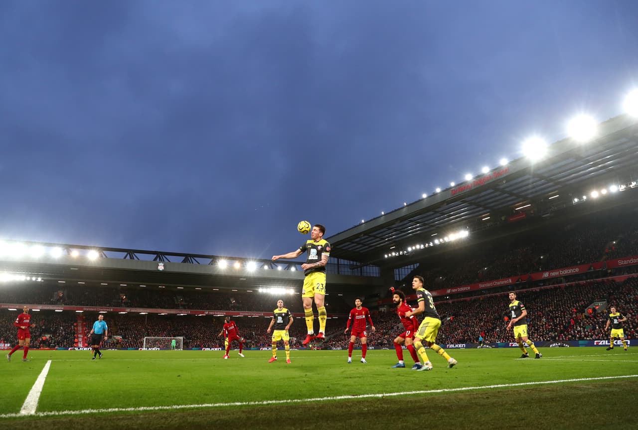 Una perspectiva de Anfield en el Liverpool ante Southampton.