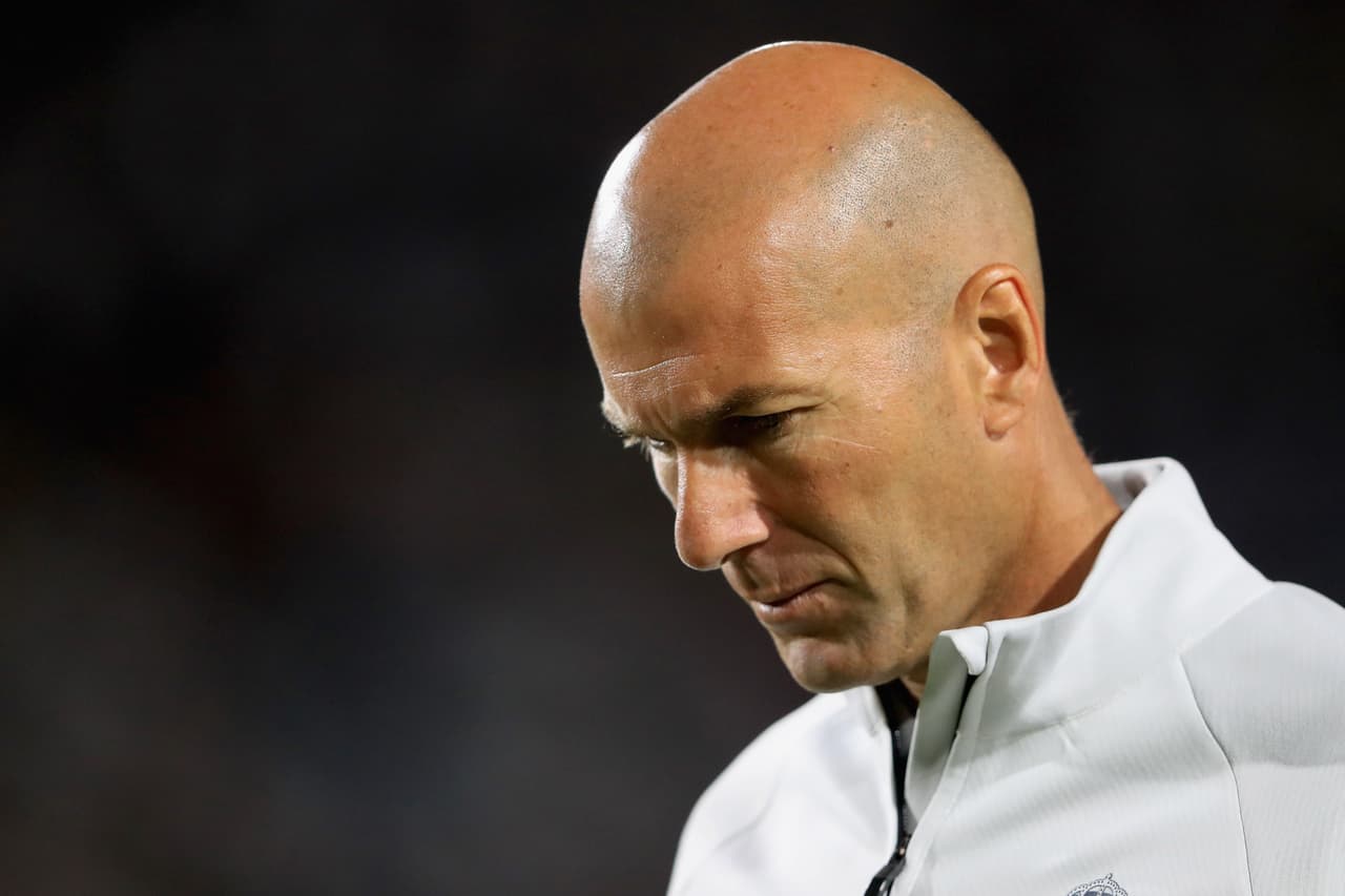 LOS ANGELES, CA - JULY 26: Manager Zinedine Zidane of Real Madrid looks on after a match against Manchester City during the International Champions Cup soccer match at Los Angeles Memorial Coliseum on July 26, 2017 in Los Angeles, California. (Photo by Sean M. Haffey/Getty Images)