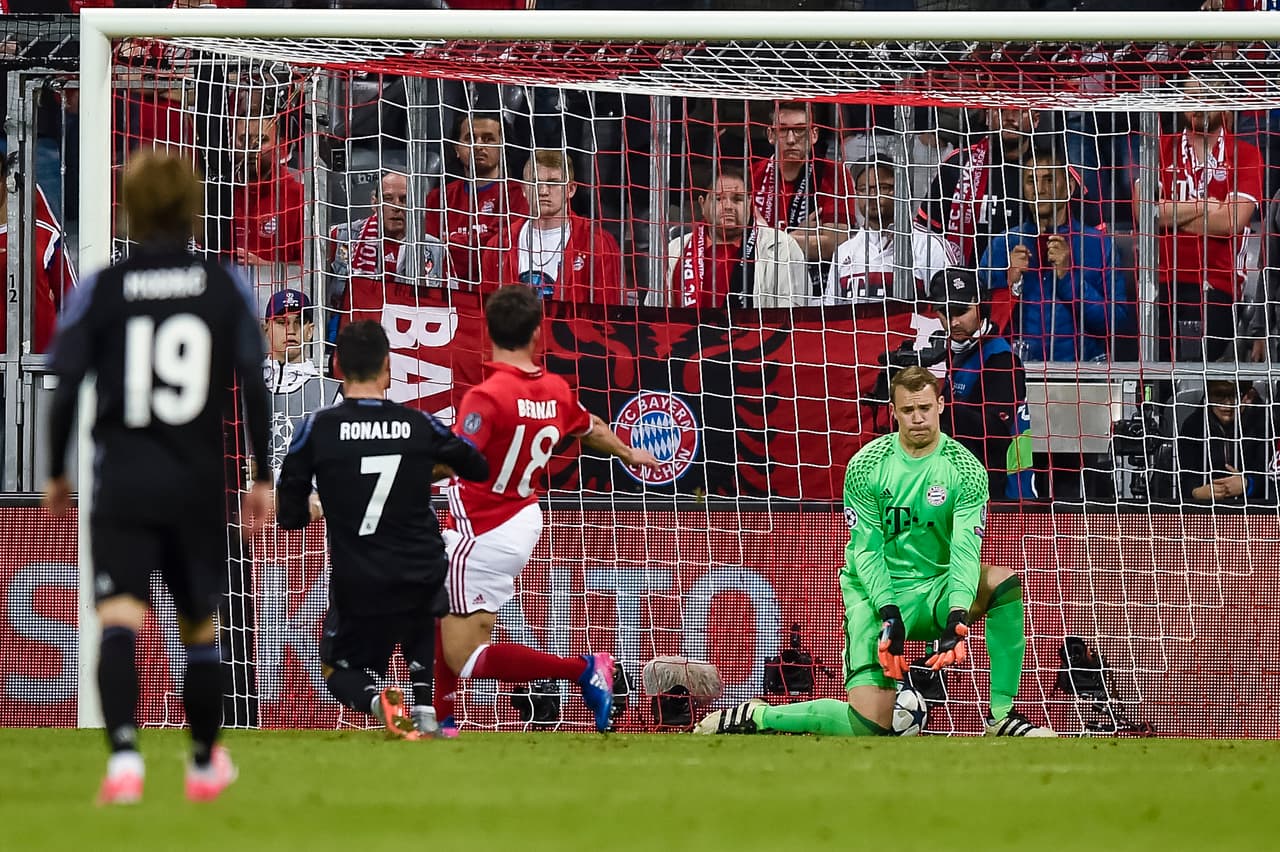 Los goles 96 y 97 de Ronaldo en torneo europeos de clubes llegaron con un triunfo en Alemania, 1-2 contra Bayern Munich el 12 de abril de 2017.