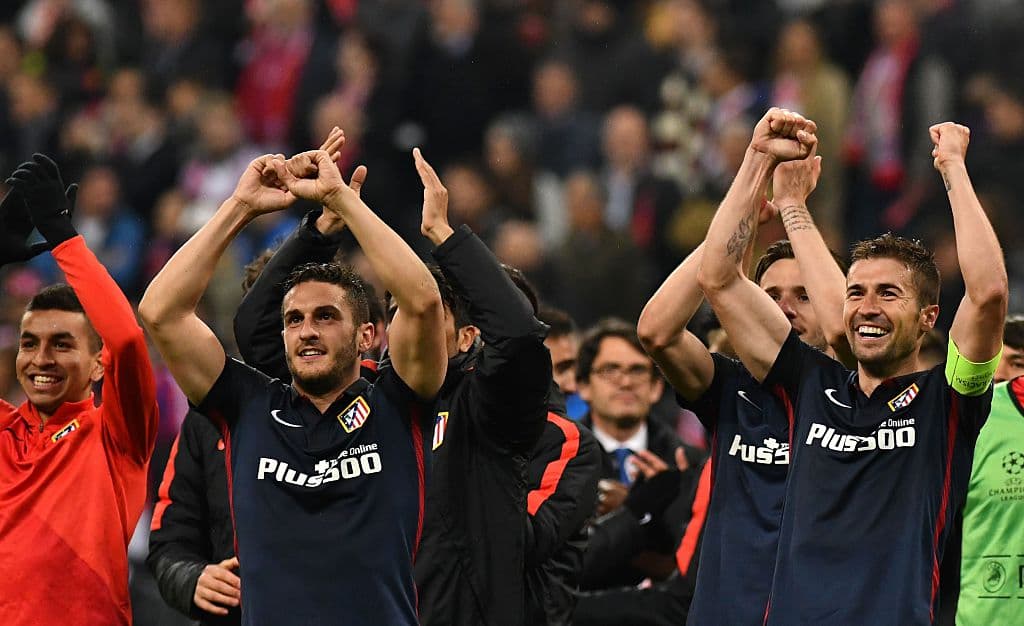 Los jugadores del Atlético celebran su segunda final en 3 años.
