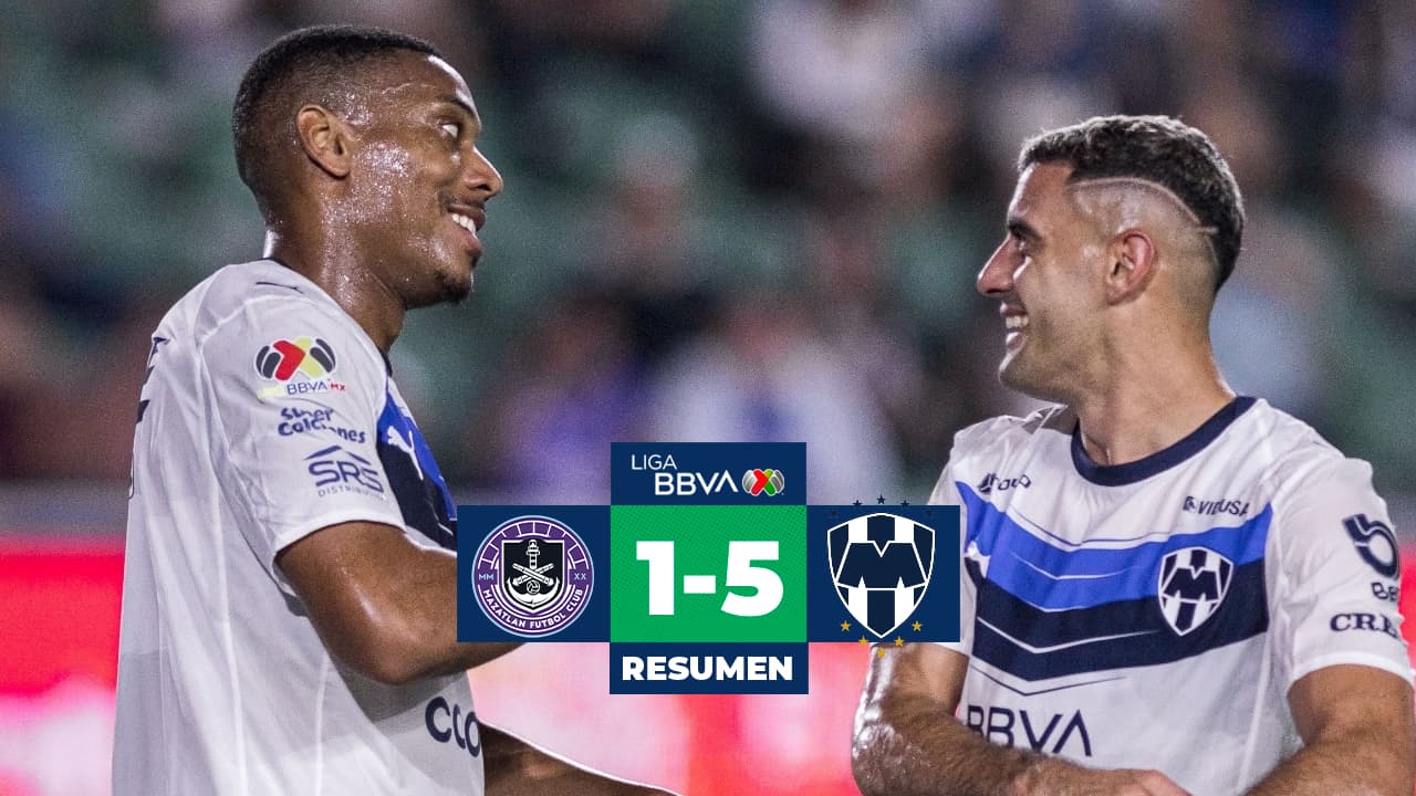 Monterrey golea a Mazatlán con gran noche de Martial y Berterame