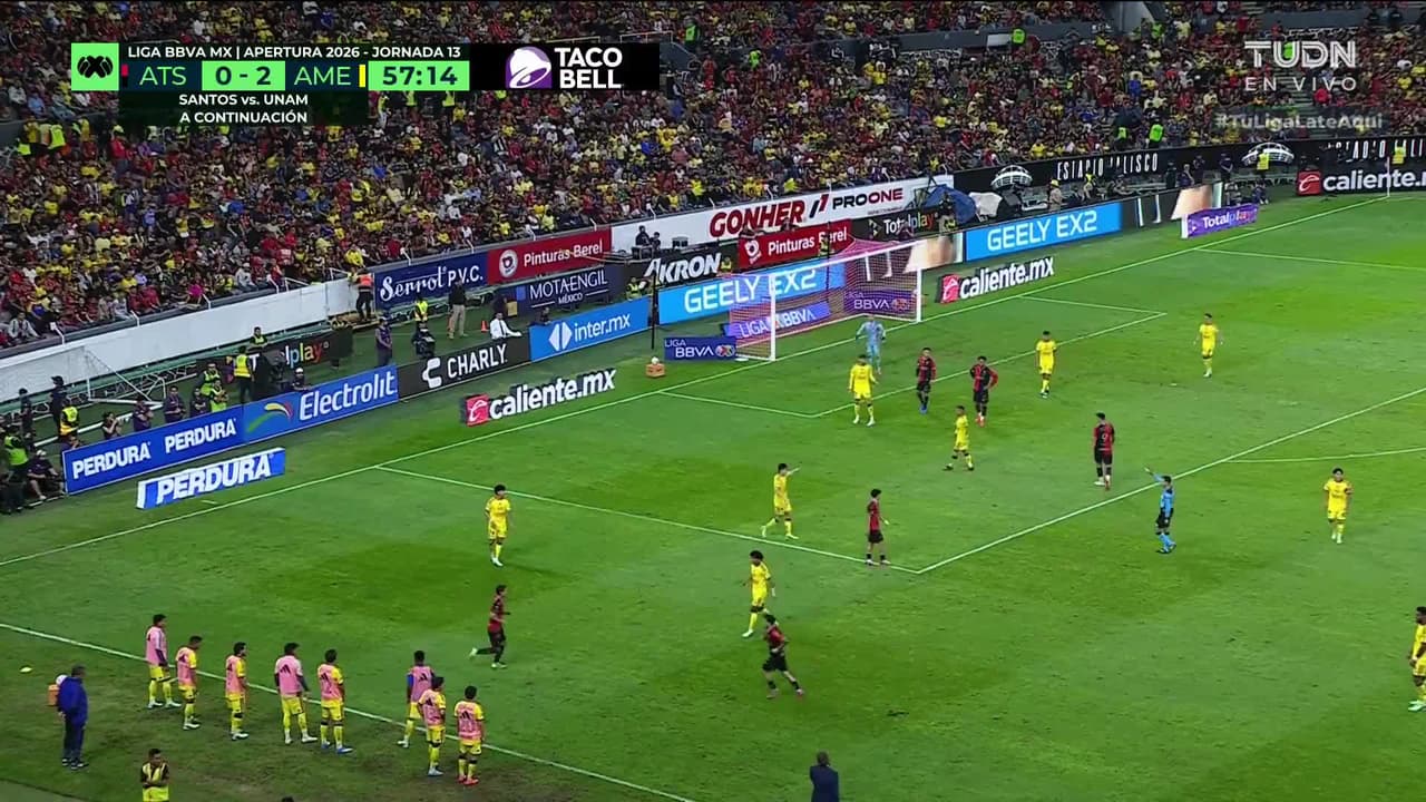 ¡GOL!  anota para América. Brian Rodríguez