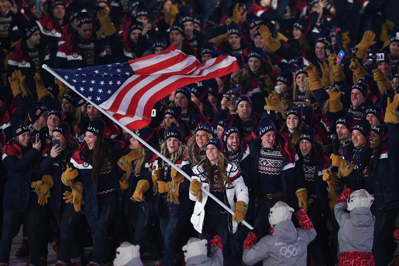No podía faltar la extensa delegación de los Estados Unidos, un país que siempre lucha por el primer lugar en el medallero general.