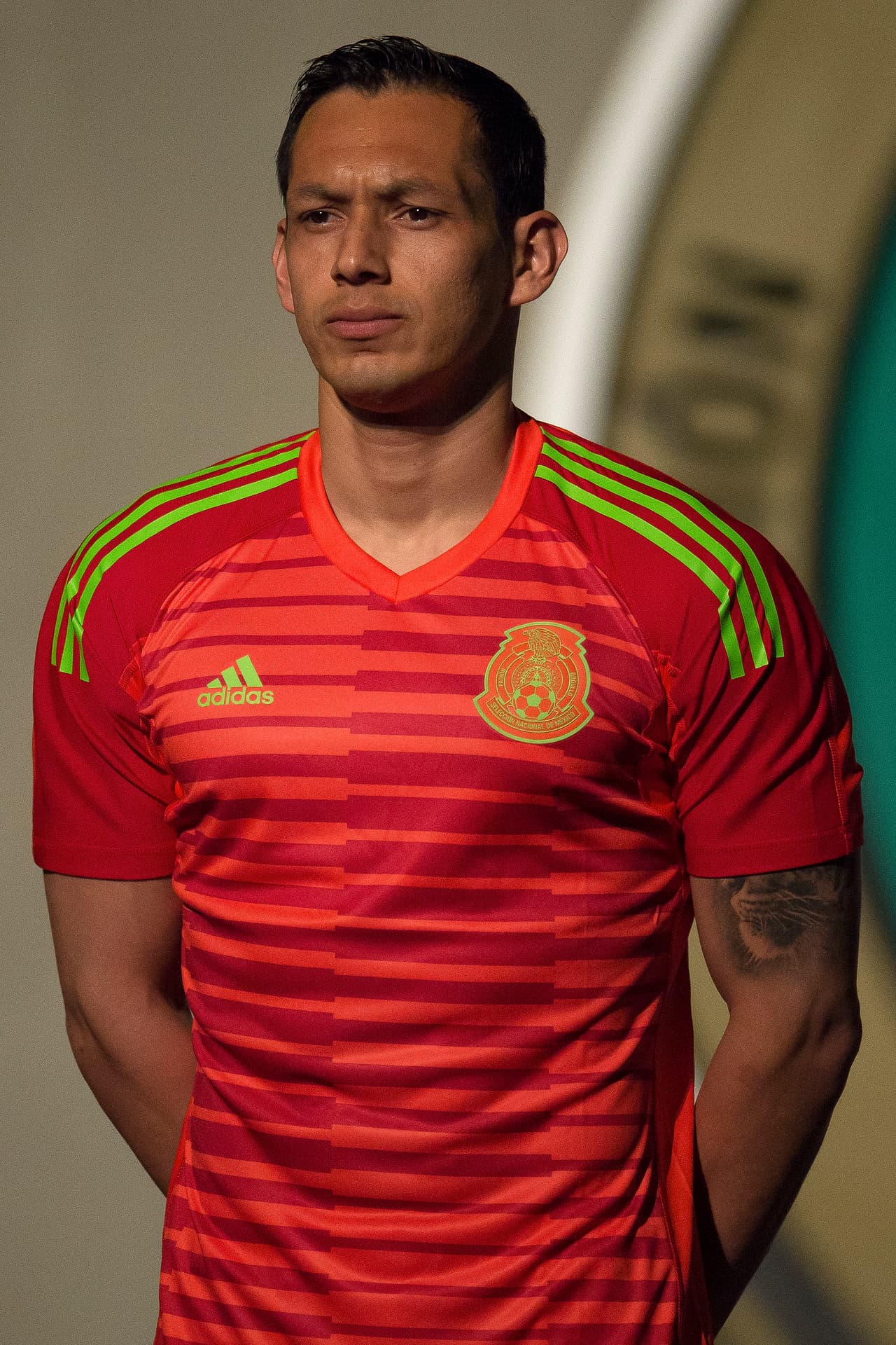 Oribe Perlta, Orbelín Pineda, Jesús Moilina, Edson Álvarez y Rodolfo Cota fueron algunos jugadores que presentaron la nueva casaca de cara a la justa mundialista.