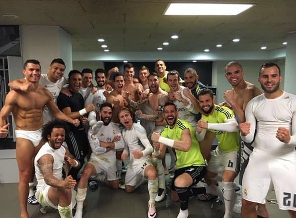 El Real Madrid celebra con Cristiano Ronaldo en ropa interior