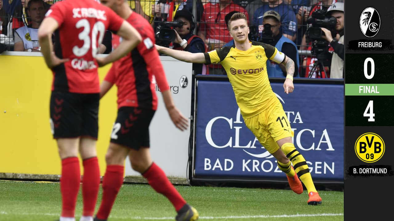 Borussia Dortmund gana en Freiburg y sigue a las 'vencidas' con el Bayern