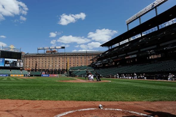 Mientras los ánimos siguen caldeados en Baltimore, los Orioles jugaron contra los Medias Blancas, pero en un estadio vacío, por primera vez en la historia.