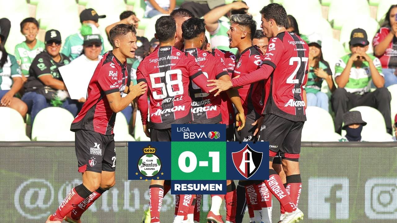 Atlas derrota a Santos en el Corona y se mete a puestos de Liguilla de la Liga MX