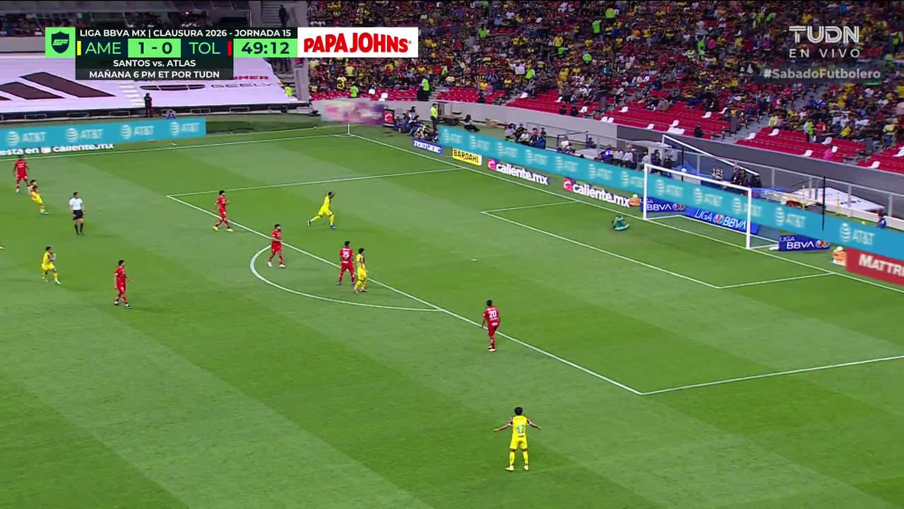¡GOL!  anota para América. Brian Rodríguez