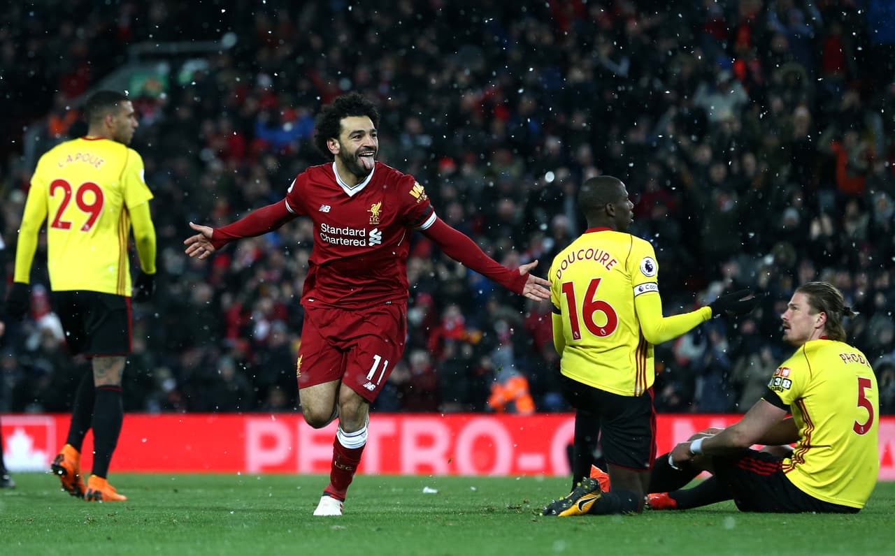 La faena de Salah continuó al minuto 77 ante un Watford que ya se había dado por vencido para poner el 4-0.