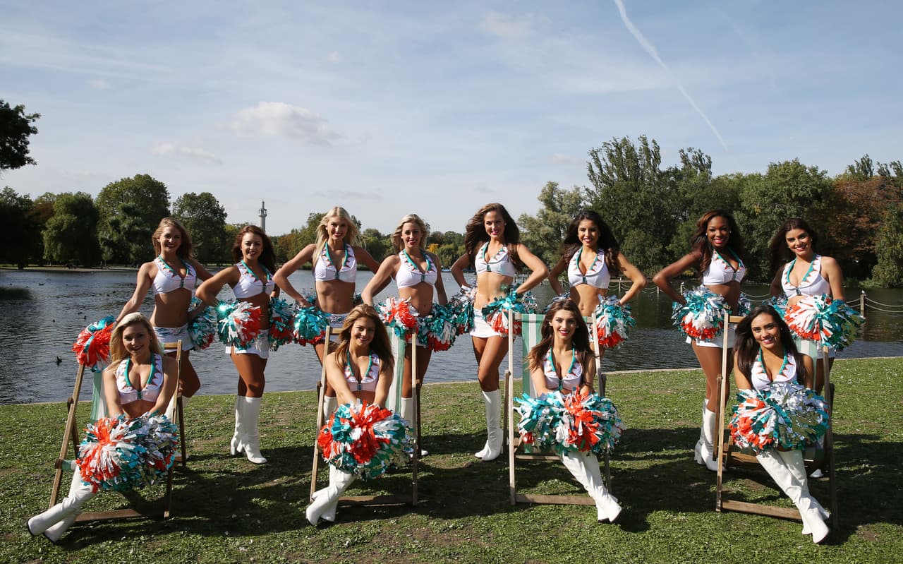 La Serie Internacional de la NFL dará inicio la Semana 4 con el duelo Jets vs. Dolphins, y las hermosas y sexys porristas de Miami ya están en Londres para el deleite de todos, ¡checa las imágenes!