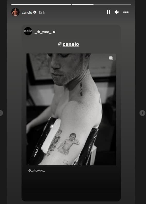 Canelo nuevo tatuaje