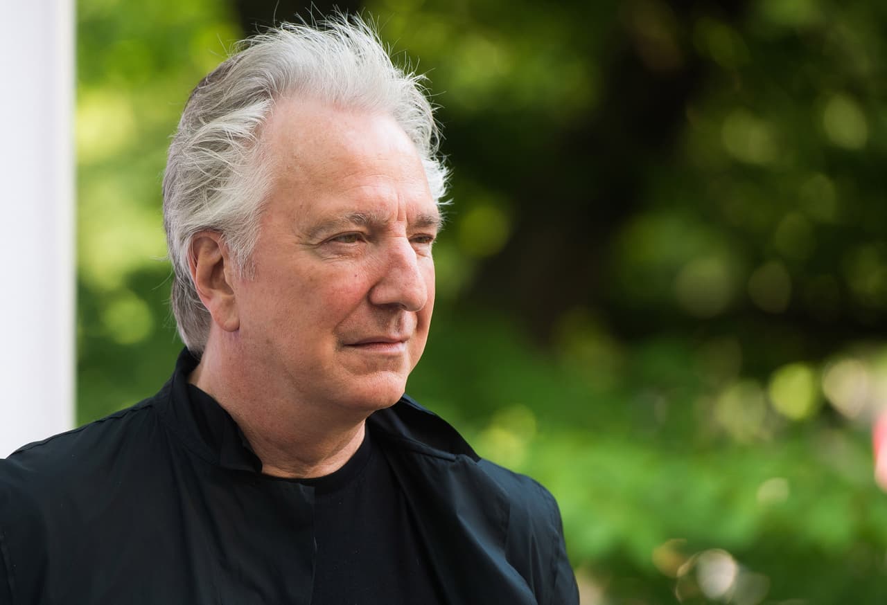 El actor Alan Rickman, el 14 de enero de 2016, un día después de su gol contra Liverpool.