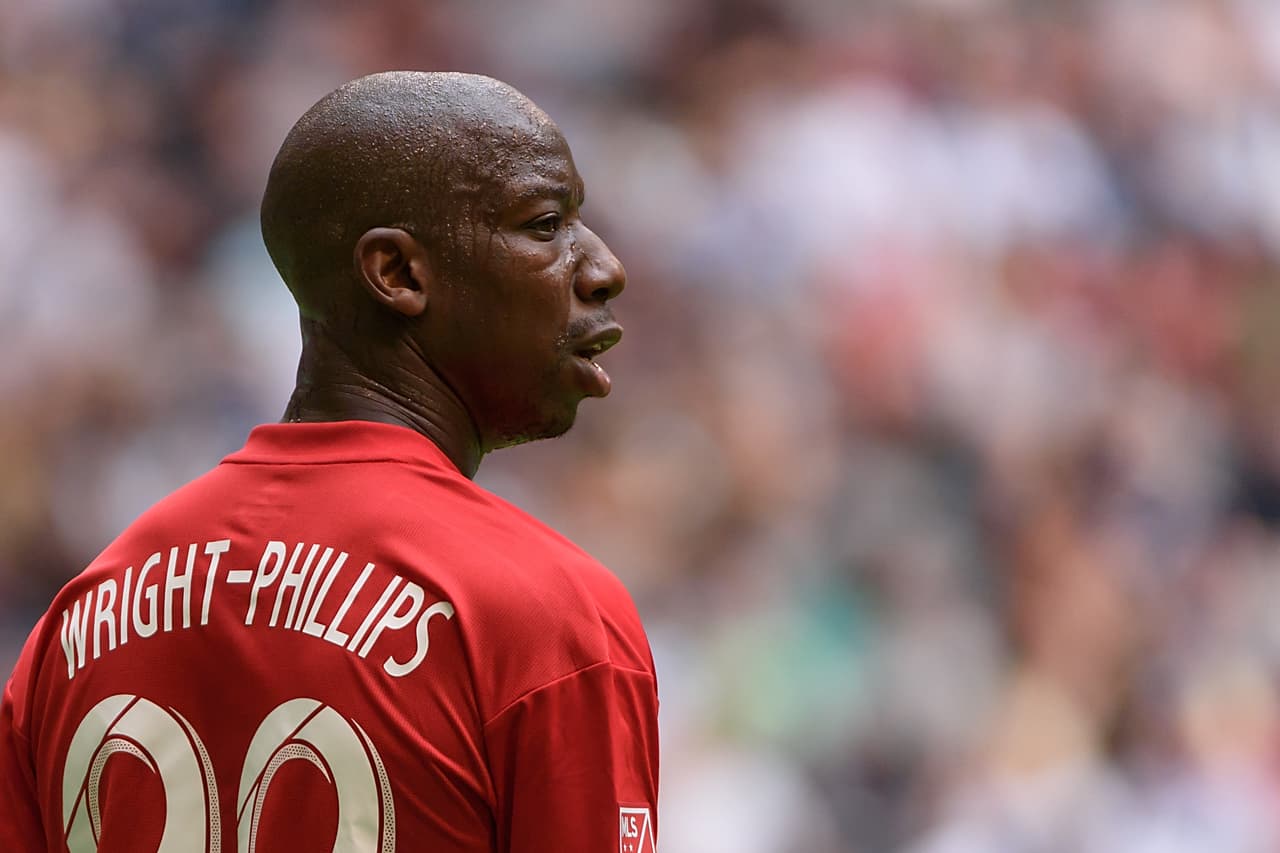 Aug 18, 2018; Vancouver, British Columbia, CAN; New York Red Bulls forward Bradley Wright-Phillips (99) awaits the start of play against the Vancouver Whitecaps during the second half at BC Place. Mandatory Credit: Anne-Marie Sorvin-USA TODAY Sports