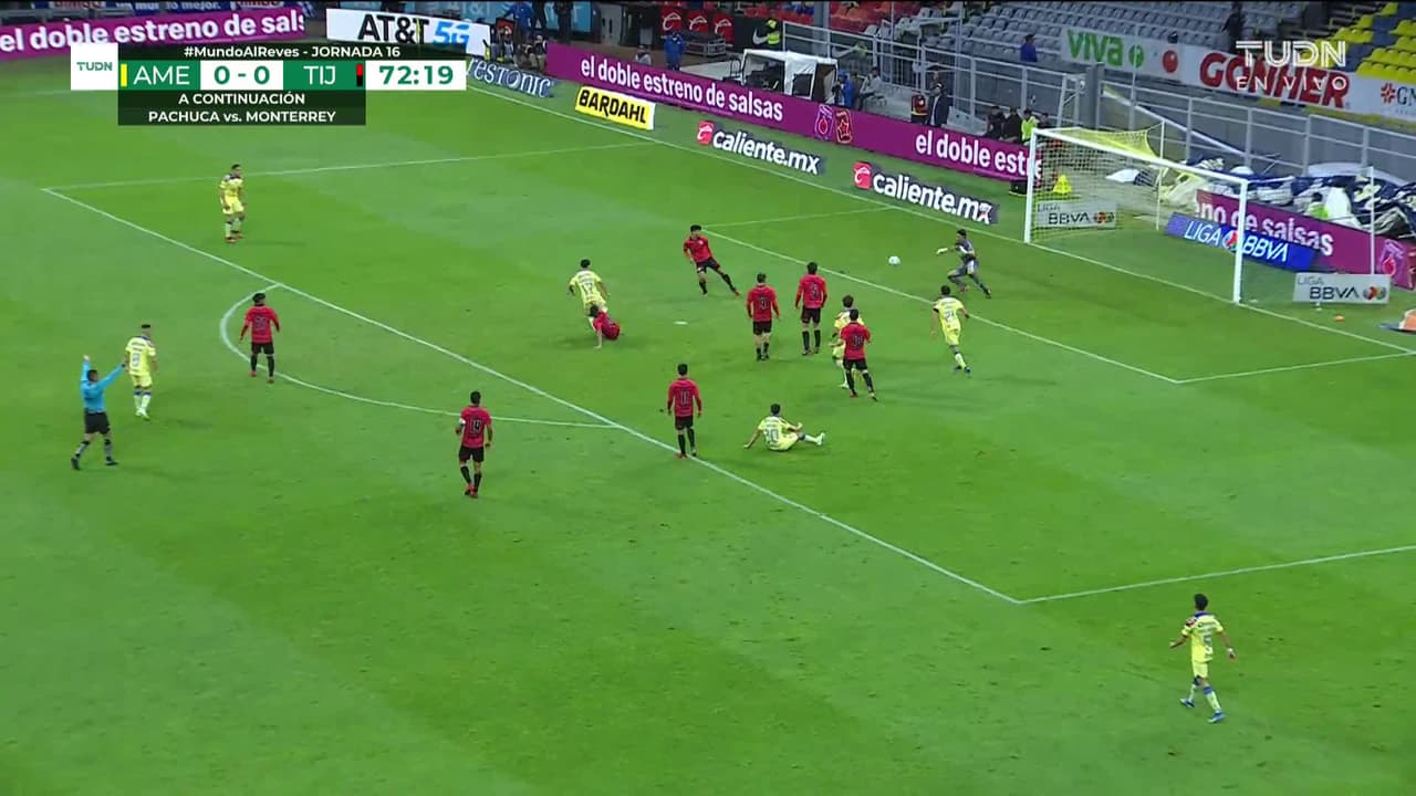 ¡GOL!  anota para América. Álex Zendejas