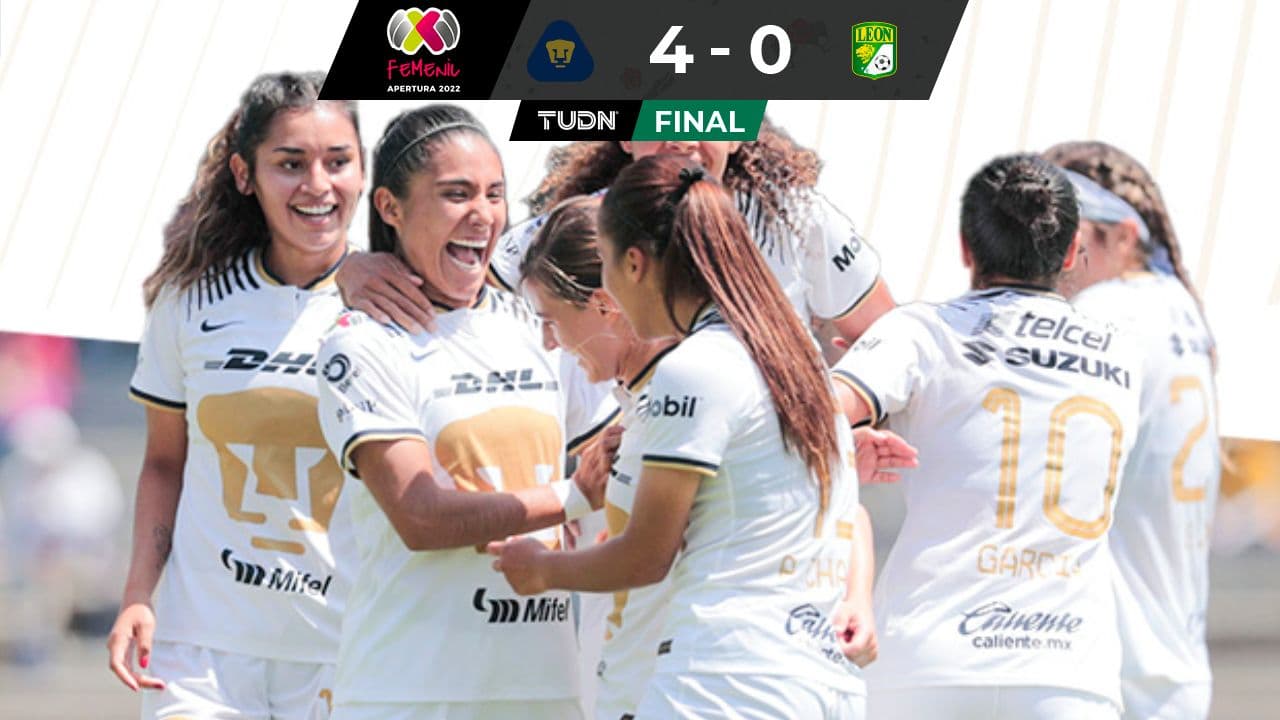 Pumas Femenil golea al León y mantiene la esperanza de la Liguilla