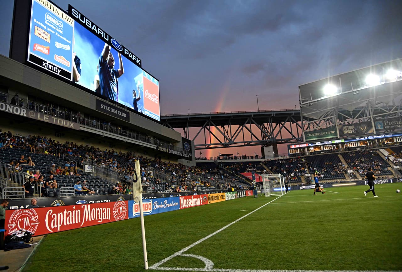 En el Subaru Park pudimos ver este cielo.
<br>