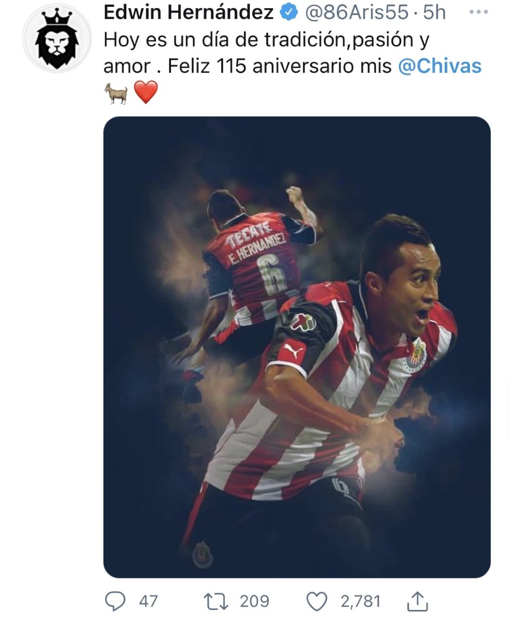 Llueven felicitaciones a Chivas por su cumpleaños número 115.