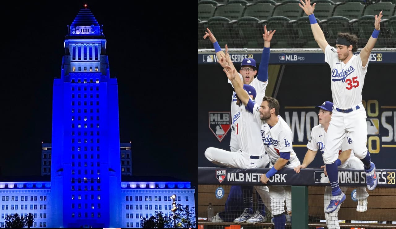 "Gracias Dodgers": La alcaldía de Los Ángeles se viste de azul para celebrar la victoria en la Serie Mundial